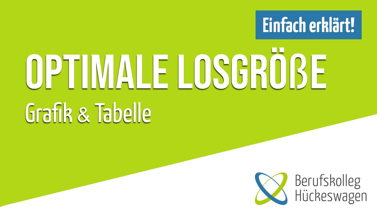 Optimale Losgröße einfach erklärt | Berechnen, grafisch & Tabelle