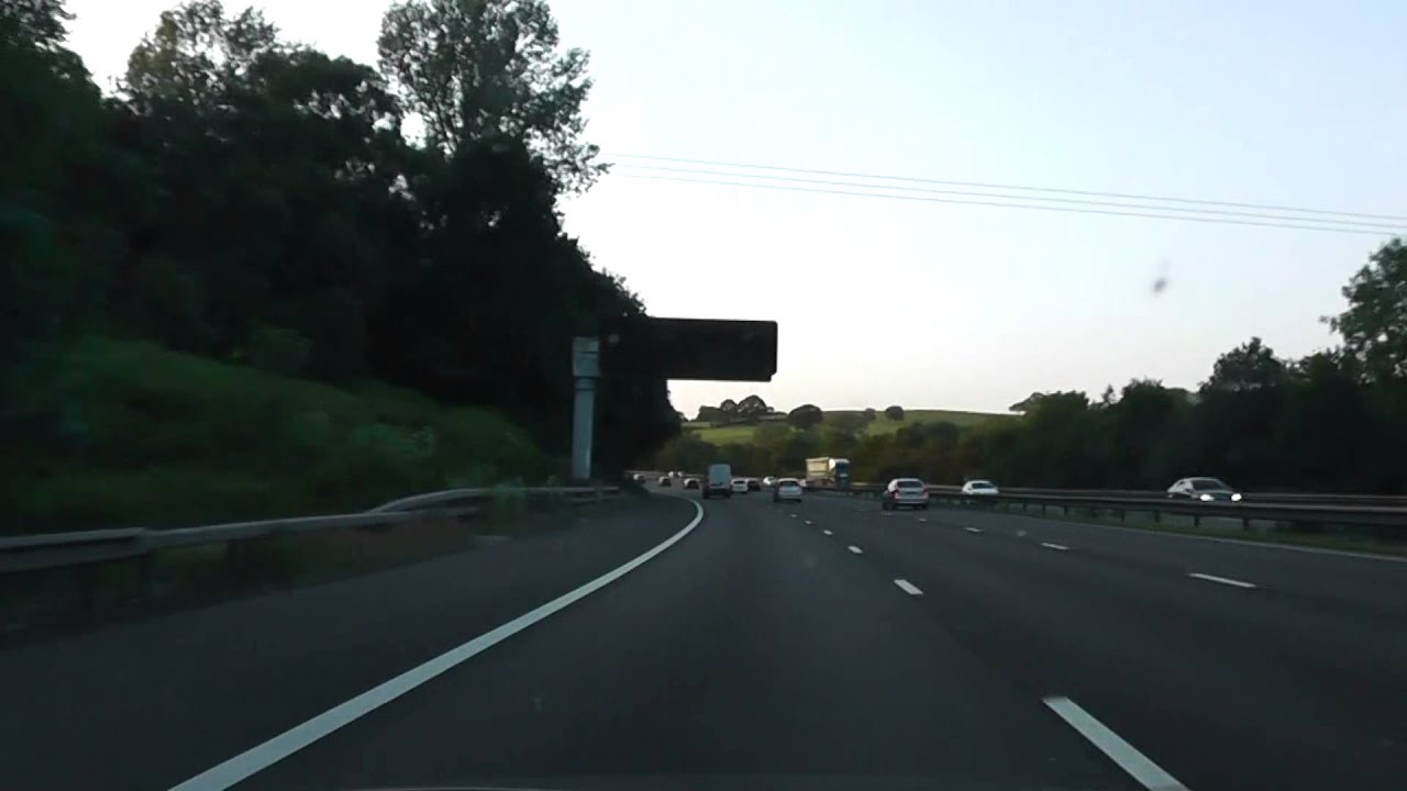Driving On The M6 Motorway From J8 West Bromwich To J21A Warrington, Cheshire, England