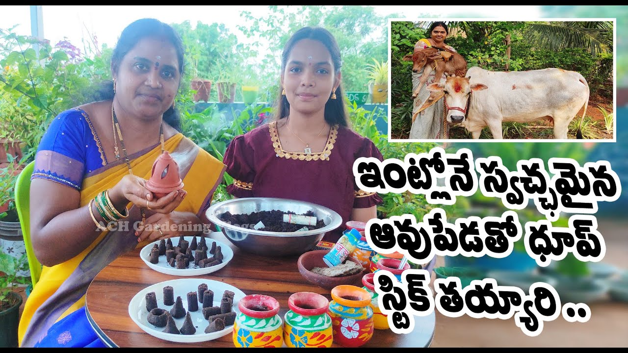 How To Make Dhoop Stick | ఇంట్లోనే స్వచ్ఛమైన ఆవుపేడ తో ధూప్ స్టిక్ | Cow Dung Sambrani | Agarbhatti