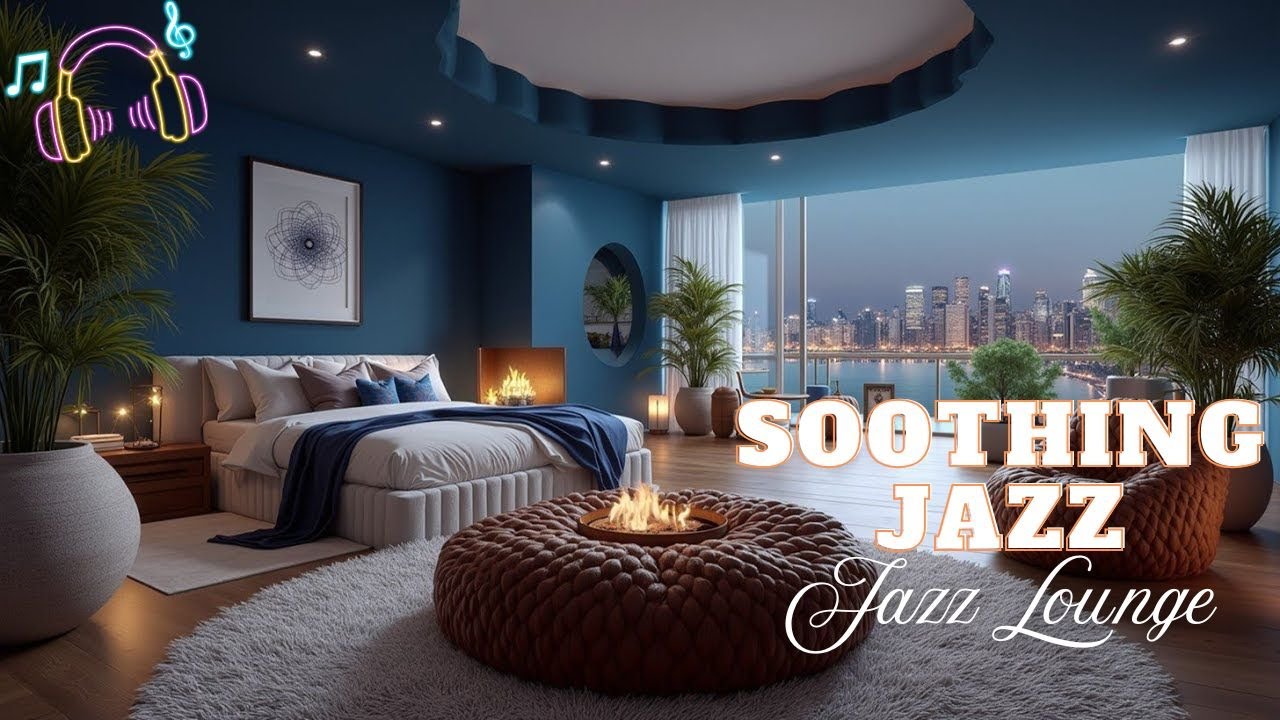 Unwind in your cozy bedroom sanctuary, listening to jazz music for a relaxing escape.