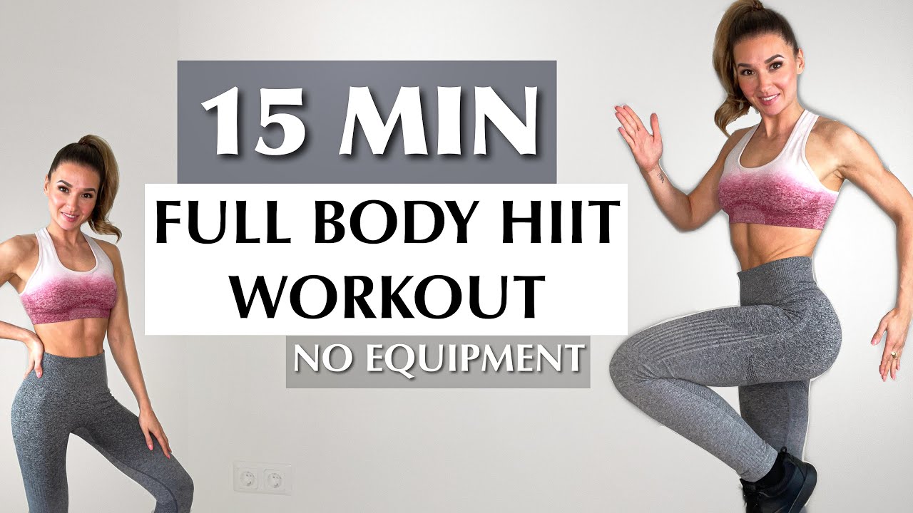 15 MIN FULL BODY HIIT WORKOUT - Intense! Expert Level / No Equipment / No Repeat / Katja Believe