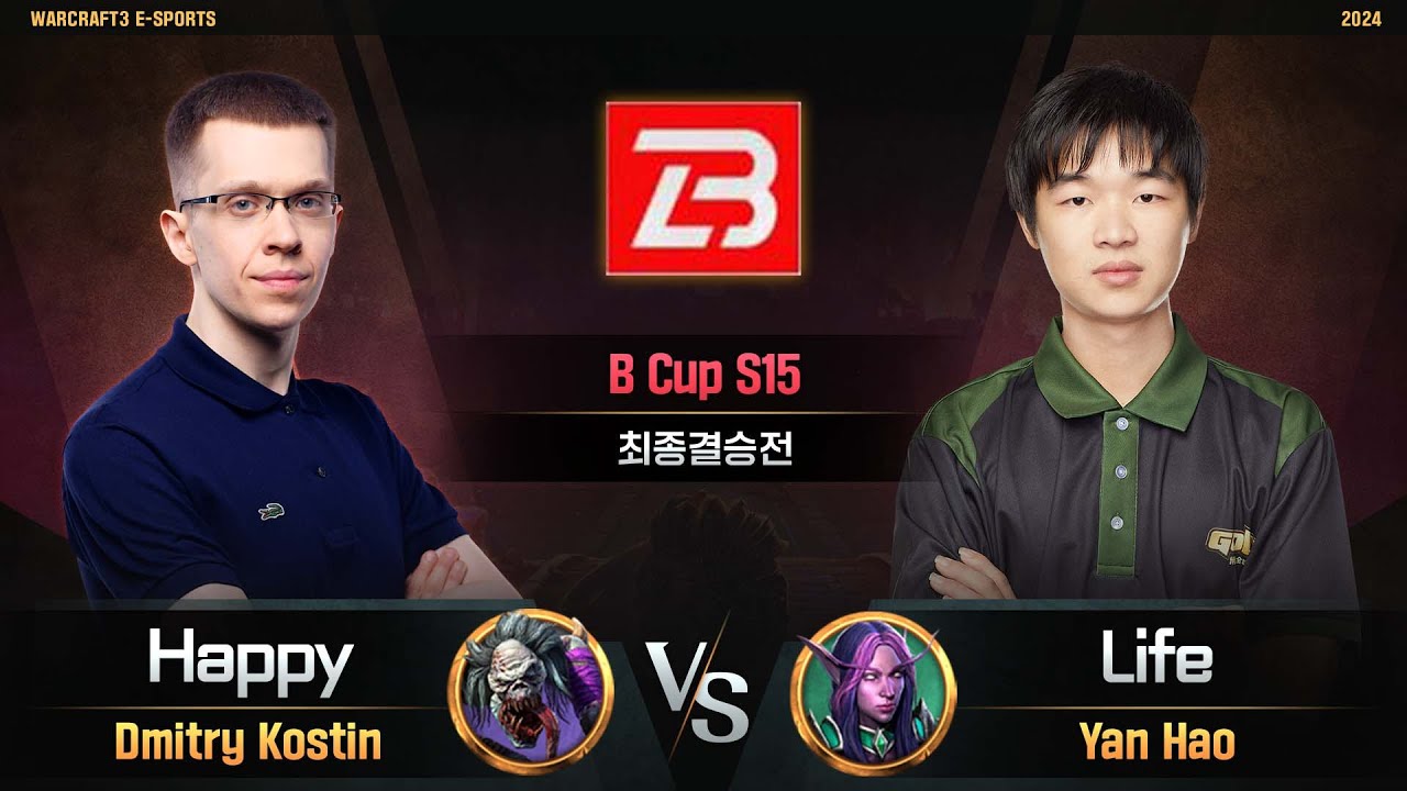 Happy(U) vs Life(N) / B Cup S15 최종결승전 / 워크래프트3, Warcraft3