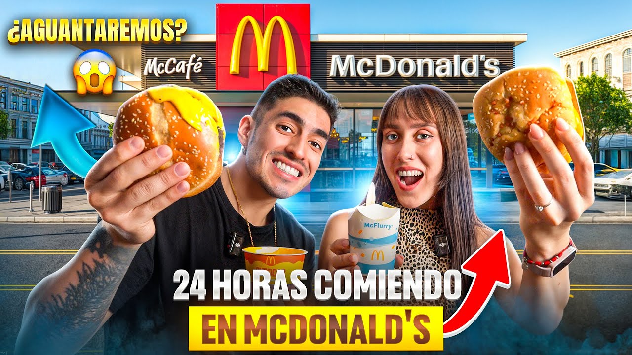 24 HORAS comiendo SOLO McDonald’s sin parar 🍟😱 | NUEVA hamburguesa con PISCINA de queso 🧀