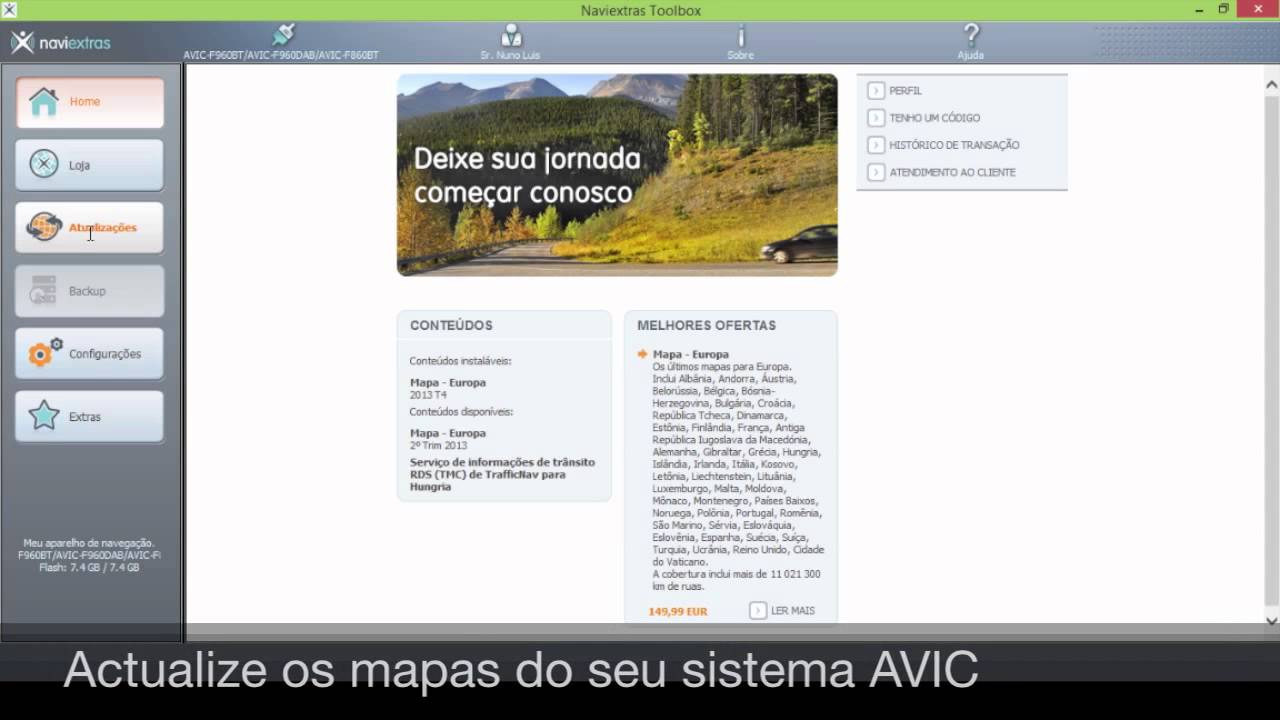 AVIC F960BT MAPAS E RADARES TOOLBOX