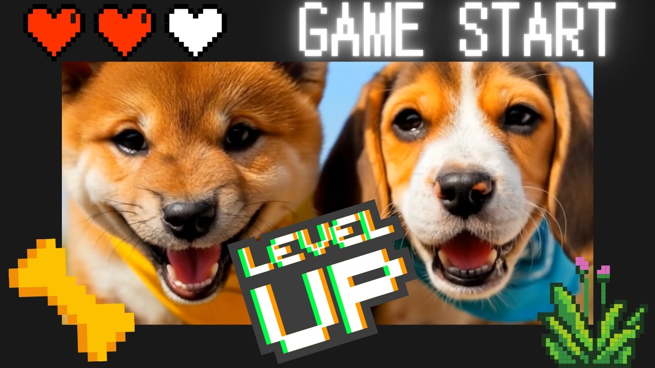 【LEVEL UP”の先に夢みたいなゴールがあった🎮🐾✨】#子犬ai #puppy