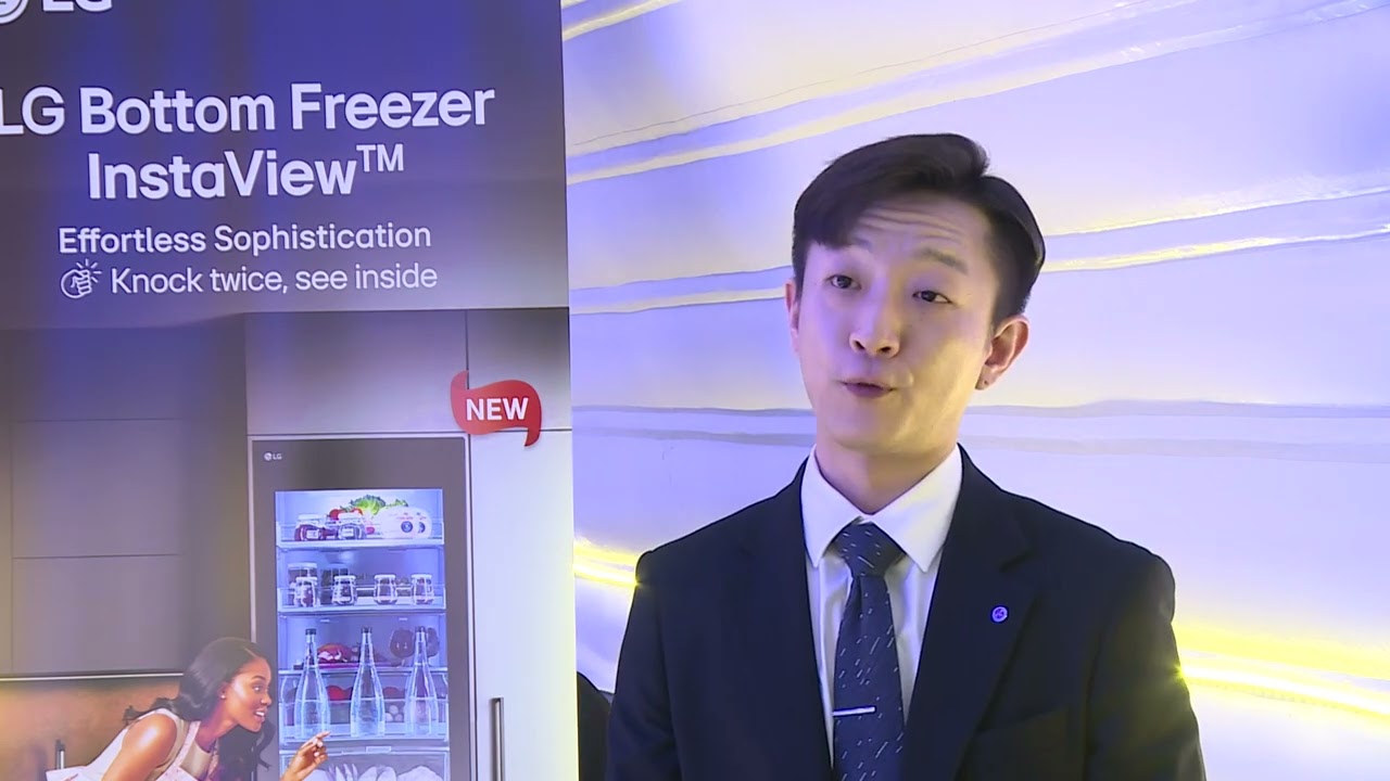 Seungwoo Oh, Asst  Product Manager, Home Solutions, LG EA at launch of InstaView Bottom Freezer
