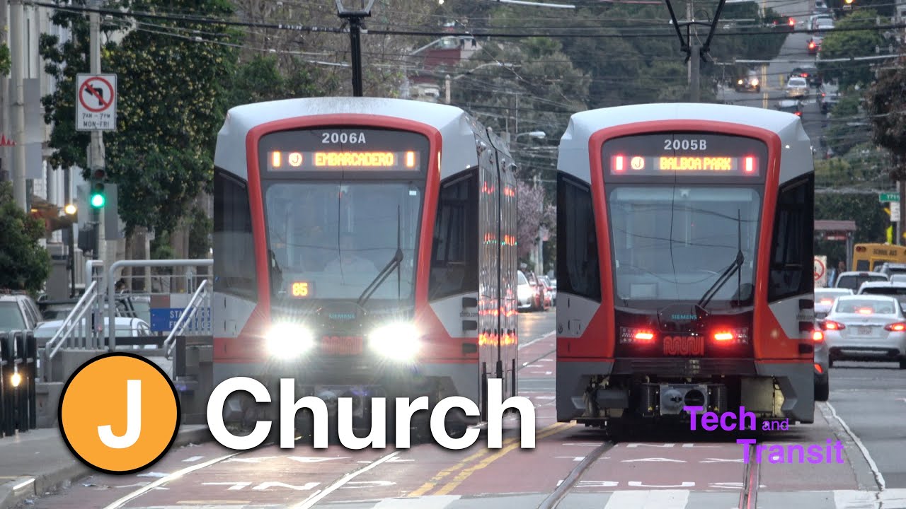 ⁴ᴷ San Francisco Muni: Midday and Evening Rush (J) Church Trains