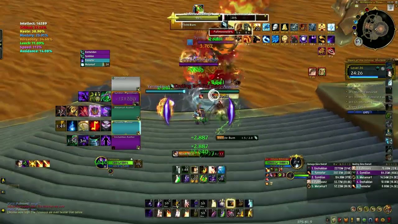 WOW DRAGONFLIGHT - DISCIPLINE PRIEST - Dawn of The Infinite Murozond RISE MYTHIC+ 26 - WEEK 9