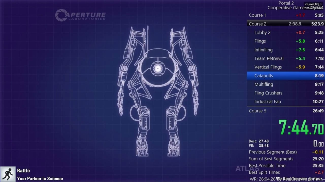 Portal 2 Coop All Main Courses Speedrun in 26:34 with Rattl&eacute;