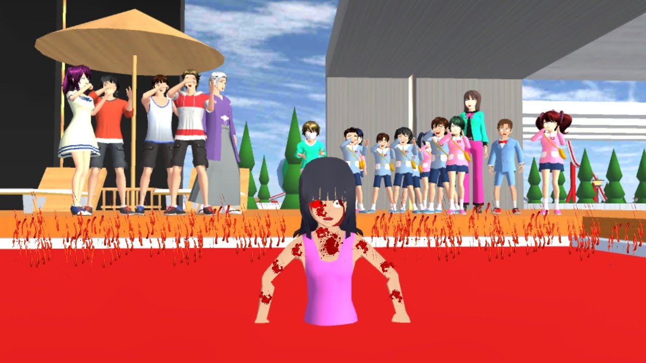 KOLAM RENANG ANGEL PENUH DARAH || VLOG KING HAPPY FAMILY || Drama Sakura School Simulator