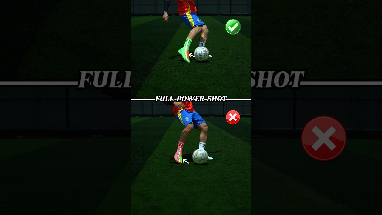FULL POWER SHOT TUTORIAL ⚽️.#football #footballskills #soccer #powershot #shorts