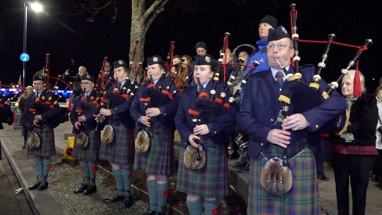 Scotland the Brave and Rowan Tree by the massed pipe bands during Robert Burns celebrations in 2020
