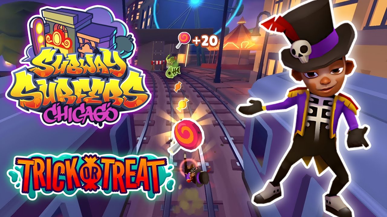 SUBWAY SURFERS NEW TRICK OR TREAT IN CHICAGO 2023 || SUBWAY SURFERS HAUNTED HOOD 2024 HALLOWEEN
