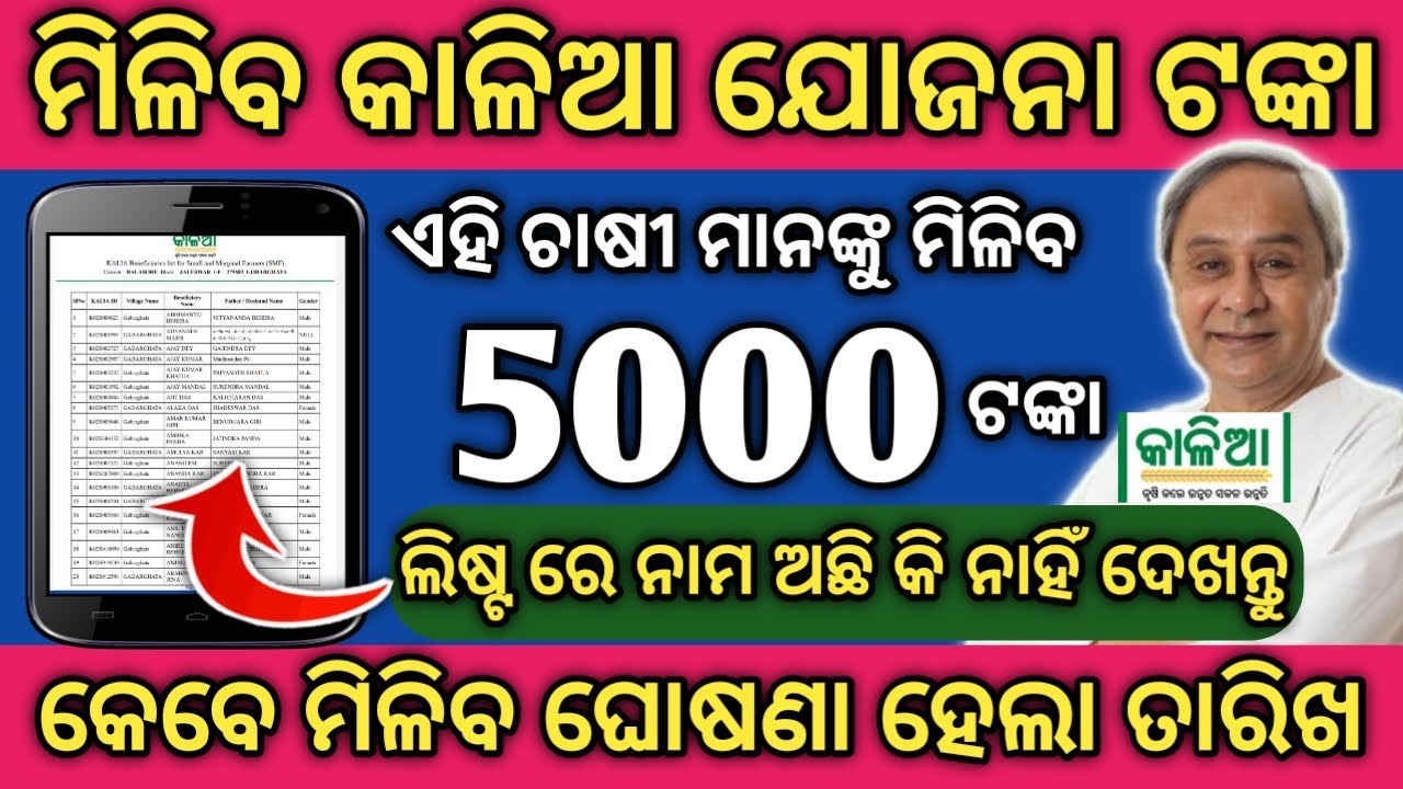 kaliya yojona money transfer final update | kaliya yojona 1st 2nd 3rd money transfer final date