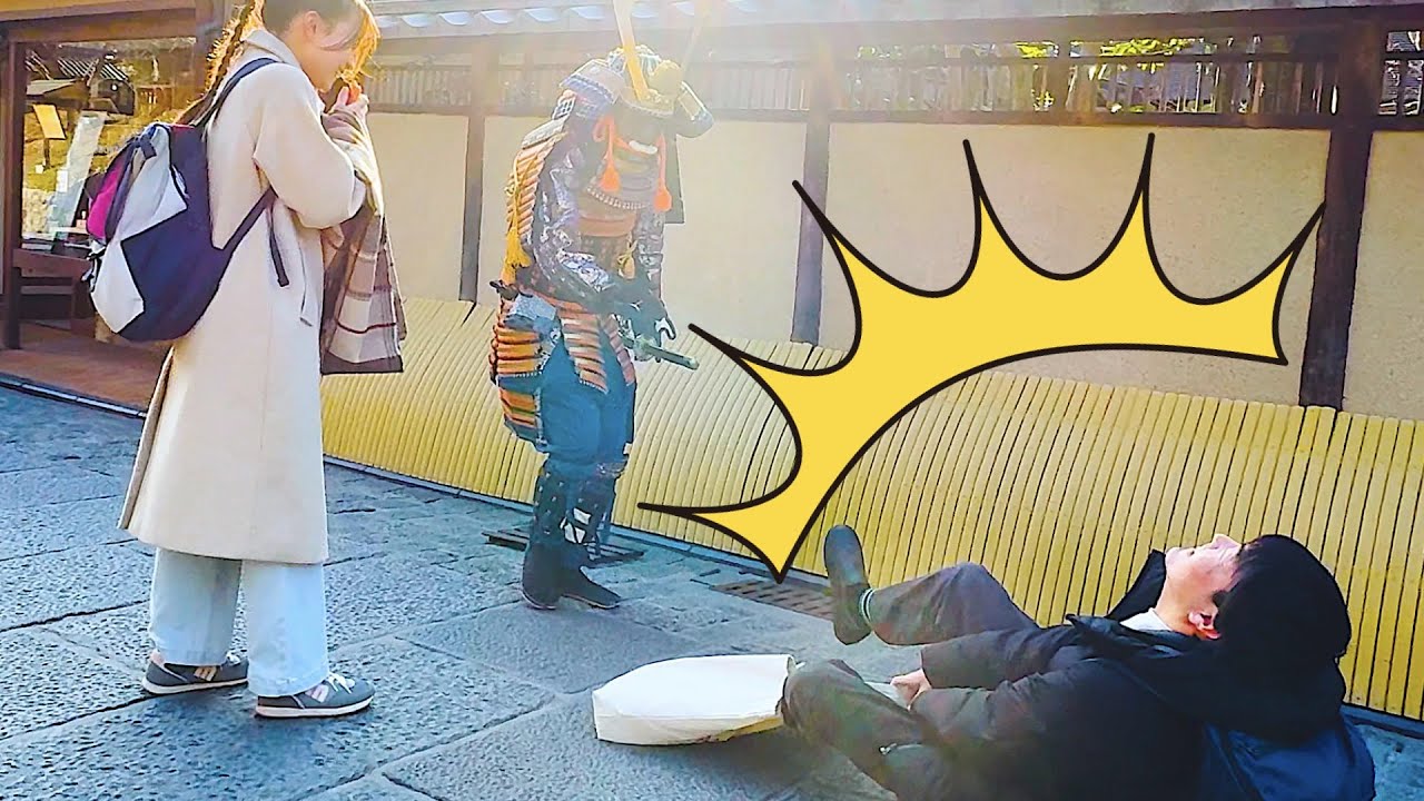 #93 SAMURAI Statue Prank in Kyoto Japan | Awesome Traveler reactions Mannequin prank Kiyomizu Temple