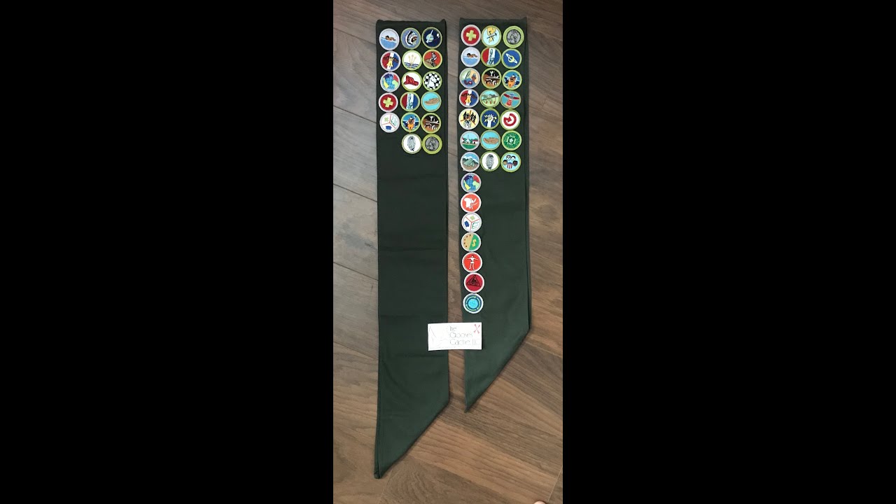How to shorten a long Merit Badge Sash