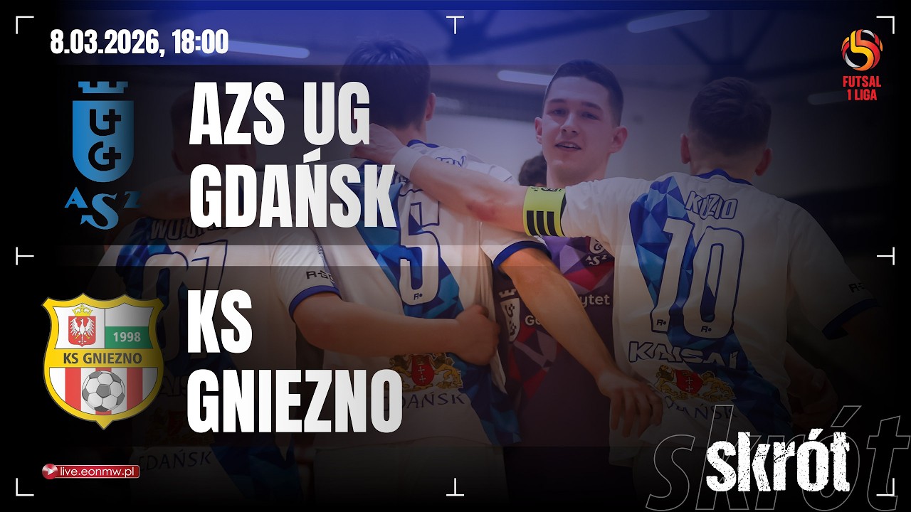 ⚽️ AZS UG GDAŃSK - KS GNIEZNO  🔴 skrót | 1 POLSKA LIGA FUTSALU