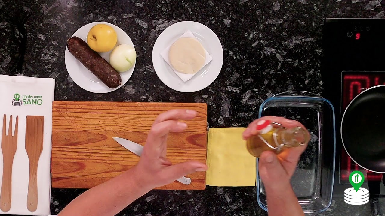 Saquito de morcilla y manzana