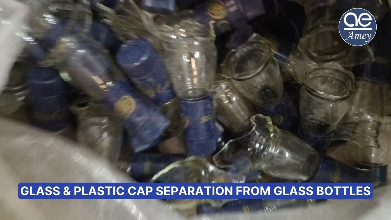 How to Separate Glass from Plastic Caps | Glass Bottle & Plastic Cap Shredder & Depackager Machine
