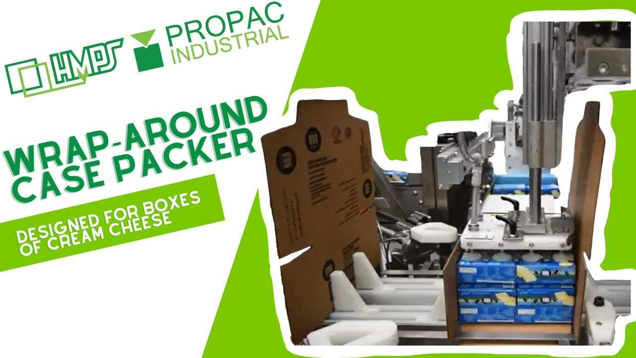 HMPS 5000 Wraparound Casepacker Packing Boxes of Cheese