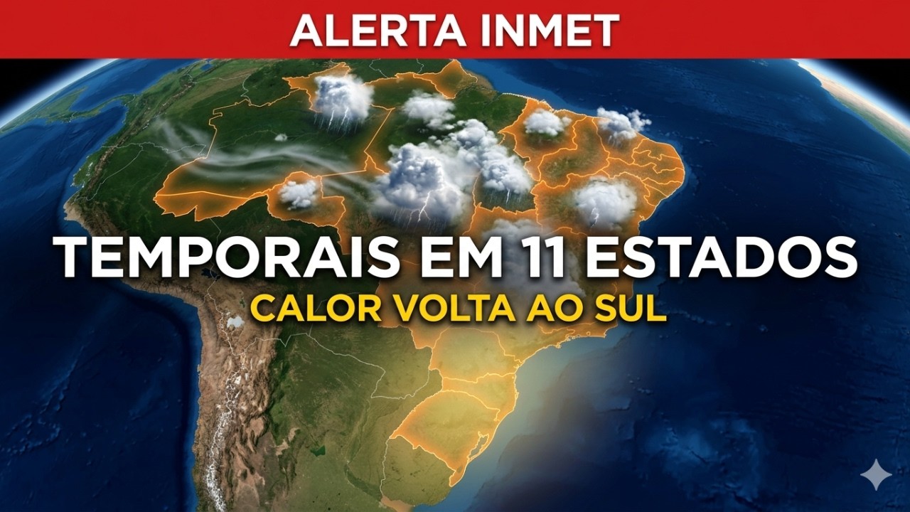 INMET EMITE ALERTA LARANJA: Temporais avançam pelo Brasil enquanto calor volta com força