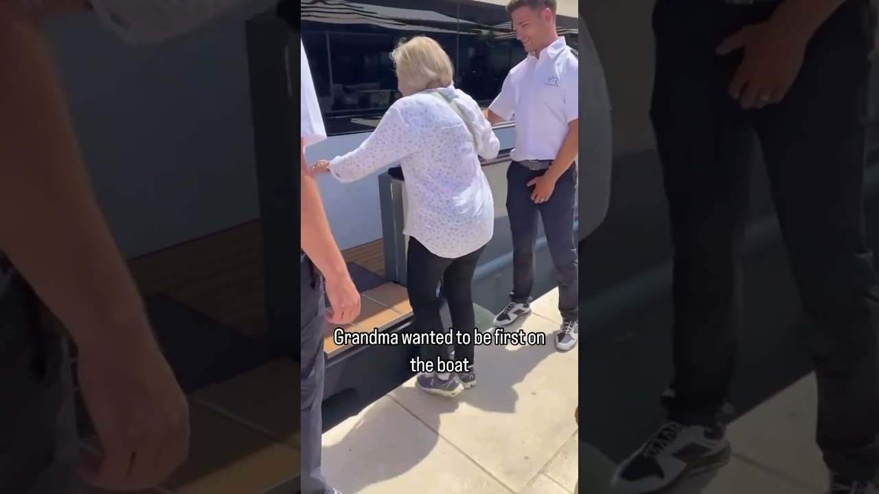 Grandma wanted to be the first on boat #Shorts #ShortsTrend #ShortsViral #ShortsFYP