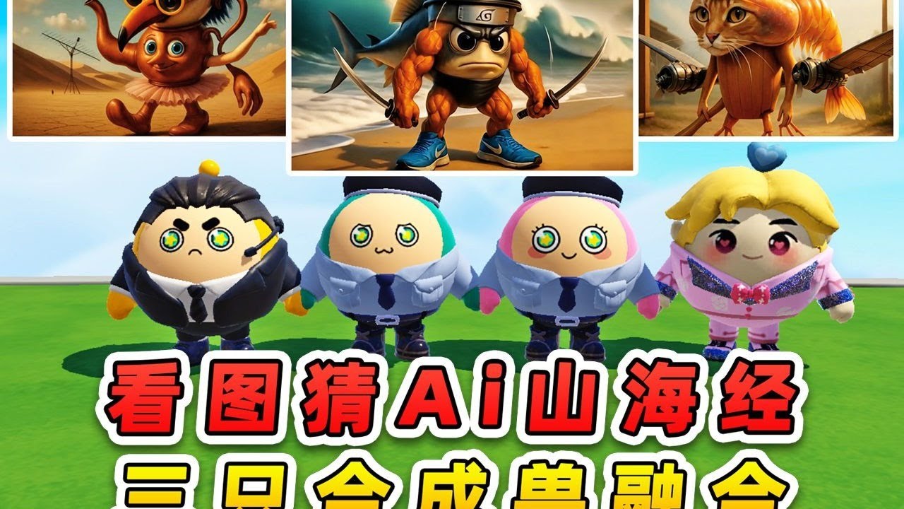 蛋仔派對：看圖猜Ai山海經？三隻合成獸融合，你們還能猜出來嗎？