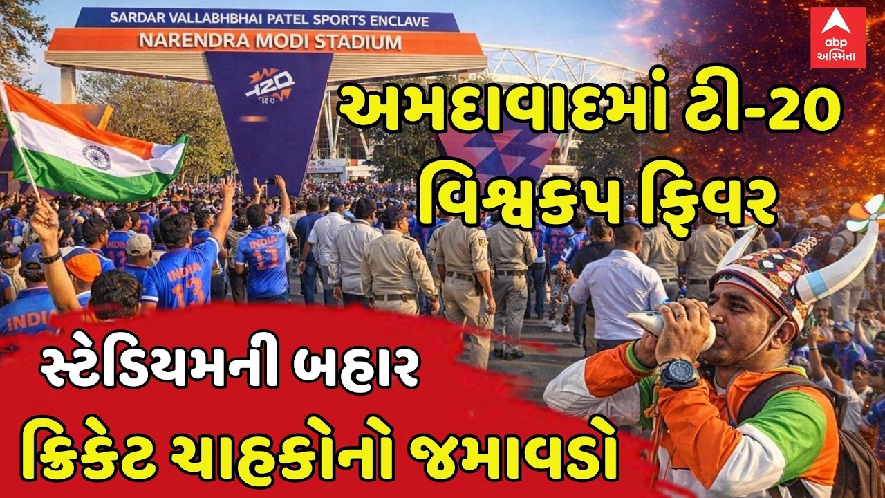 India vs New Zealand Final | ટી-20 વિશ્વકપનો ફાઈનલ મુકાબલો, સ્ટેડિયમની બહાર ક્રિકેટ ચાહકોનો જમાવડો