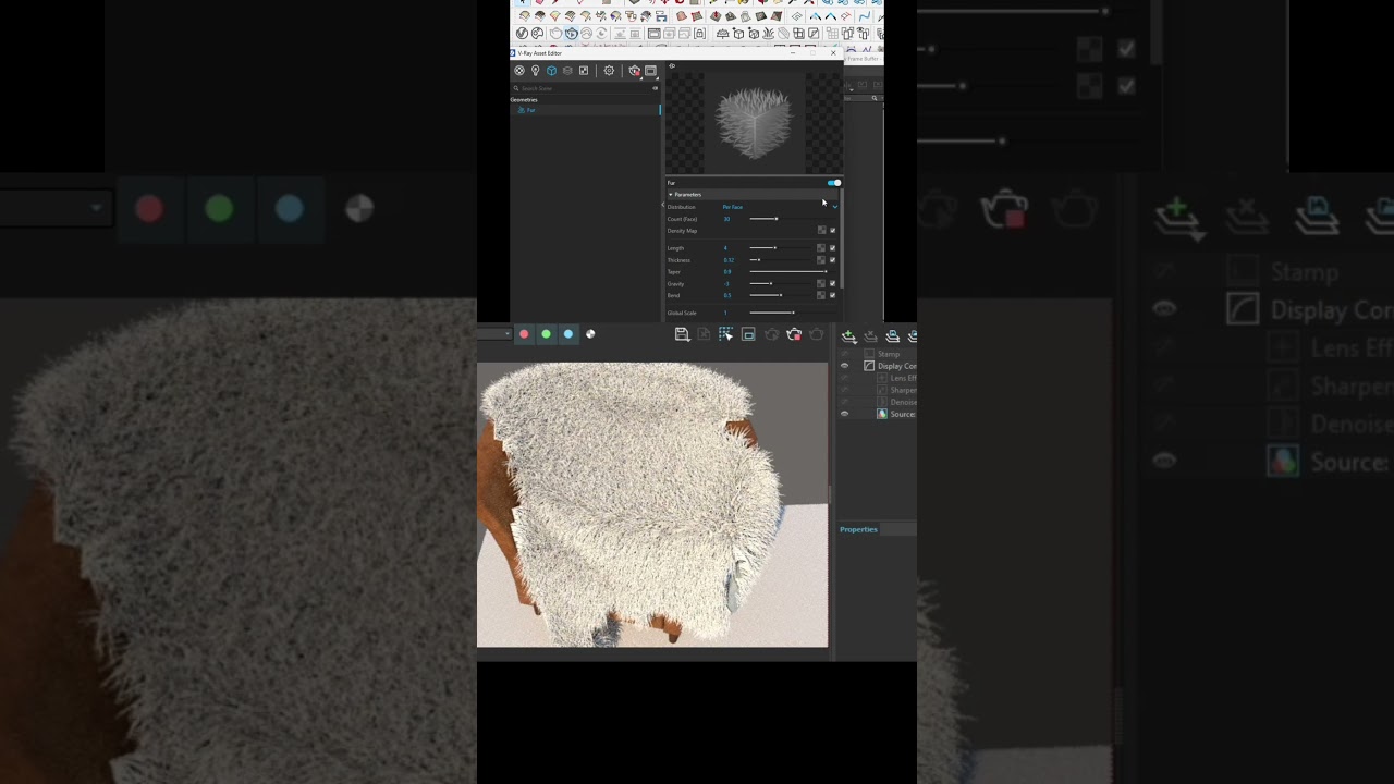 Создание меха в Vray Sketchup / Учебник Vray