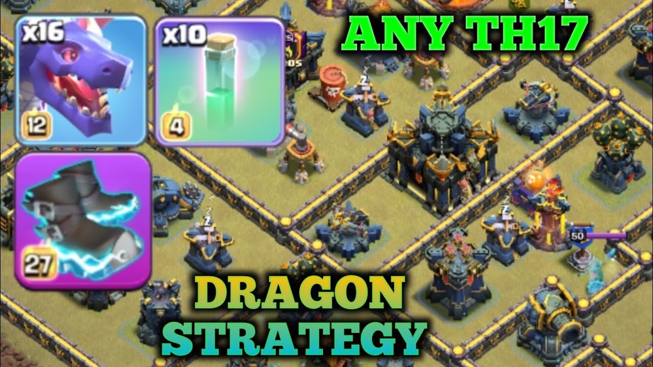 Th17 New Attack strategy/ Dragon 🐉 and RC with invisibility (Clash Of Clans)