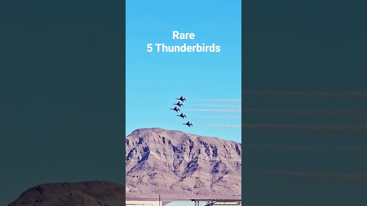 RARE 5-Jet Thunderbirds at Nellis AFB #f16thunderbirds #f16 #avgeek #aviation #airshow