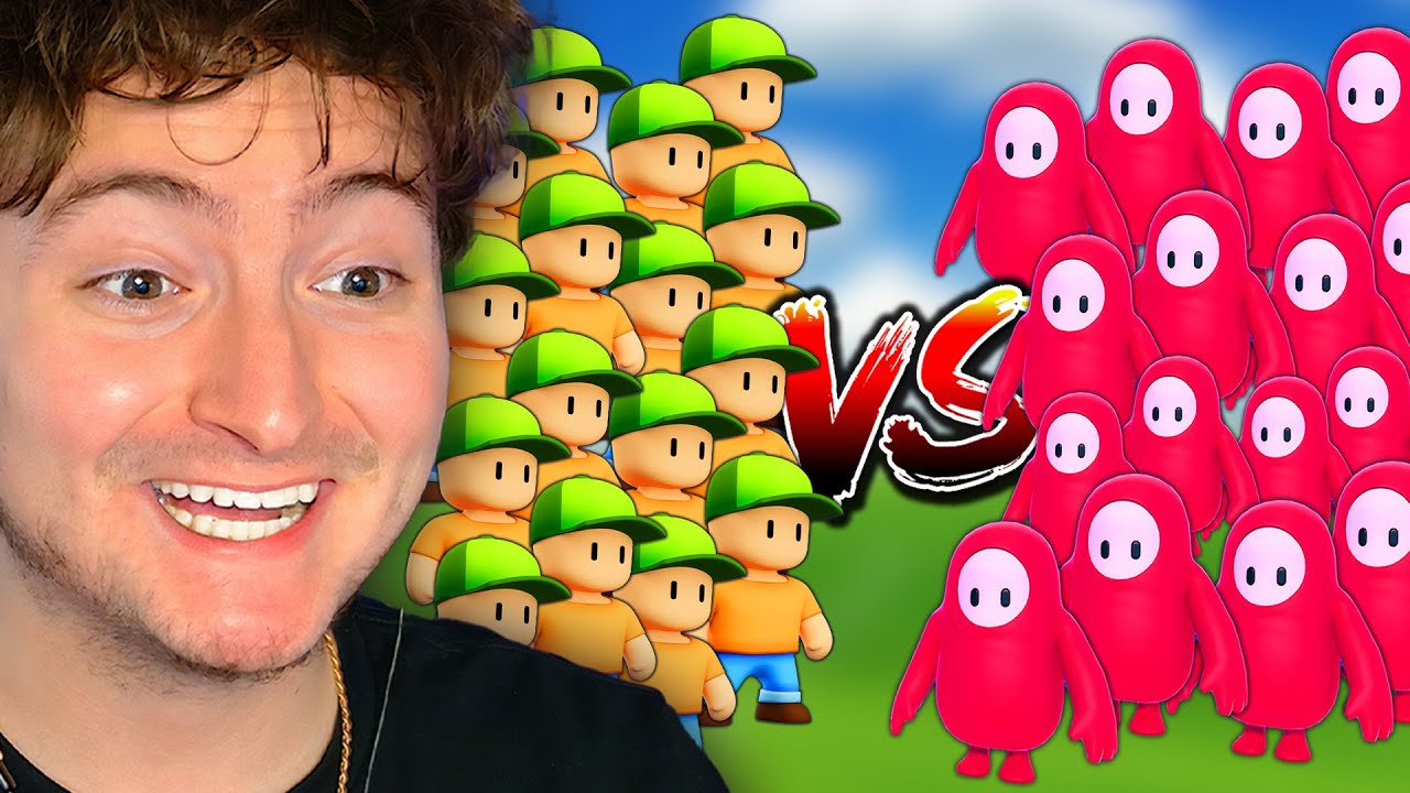 16 STUMBLE GUYS VS 16 FALL GUYS