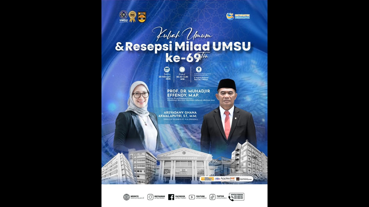 [LIVE] KULIAH UMUM RESEPSI MILAD UMSU KE-69