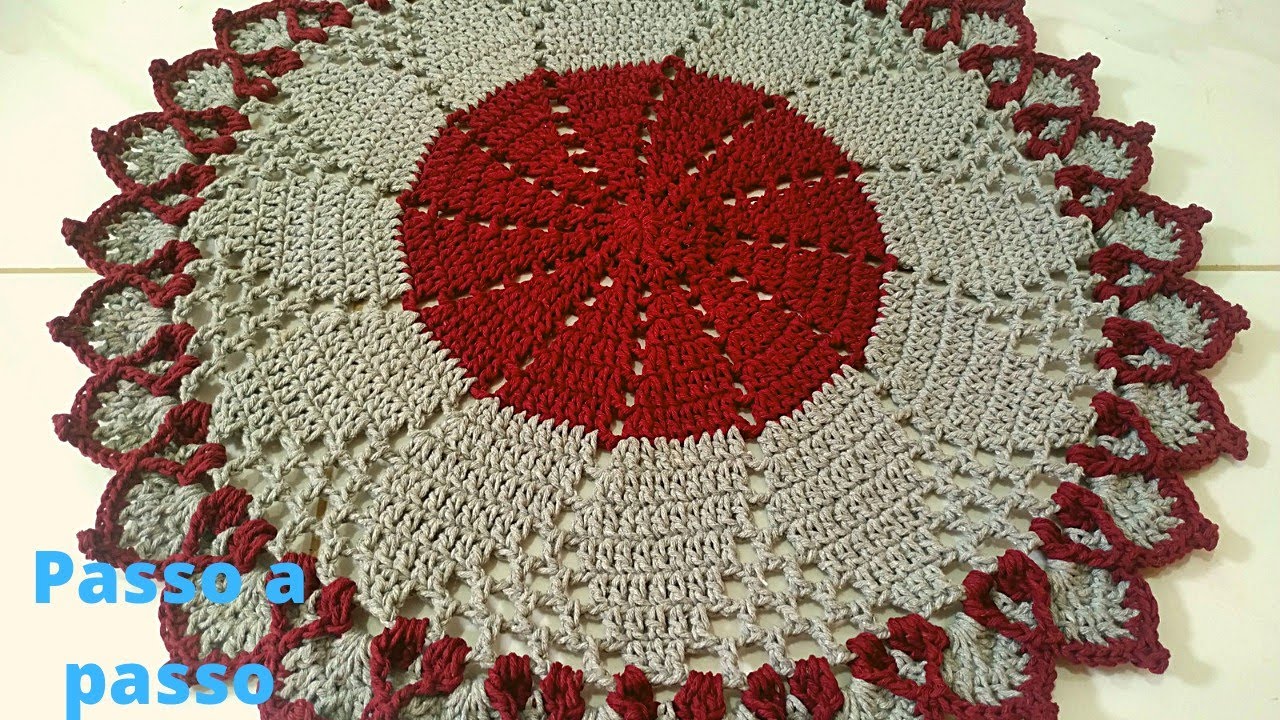 Passo a passo tapete de crochê redondo 