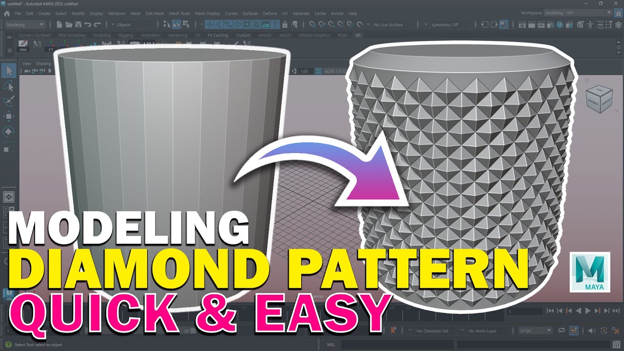 MAYA for Beginners | 3D Modeling Diamond Patterns