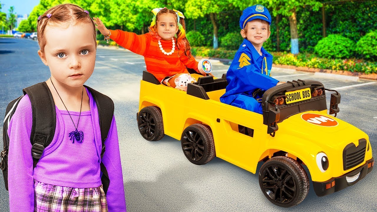 Kinder helfen sich gegenseitig, zur Schule zu kommen 🌈 Schulbus Geschichten | Vania Mania DE