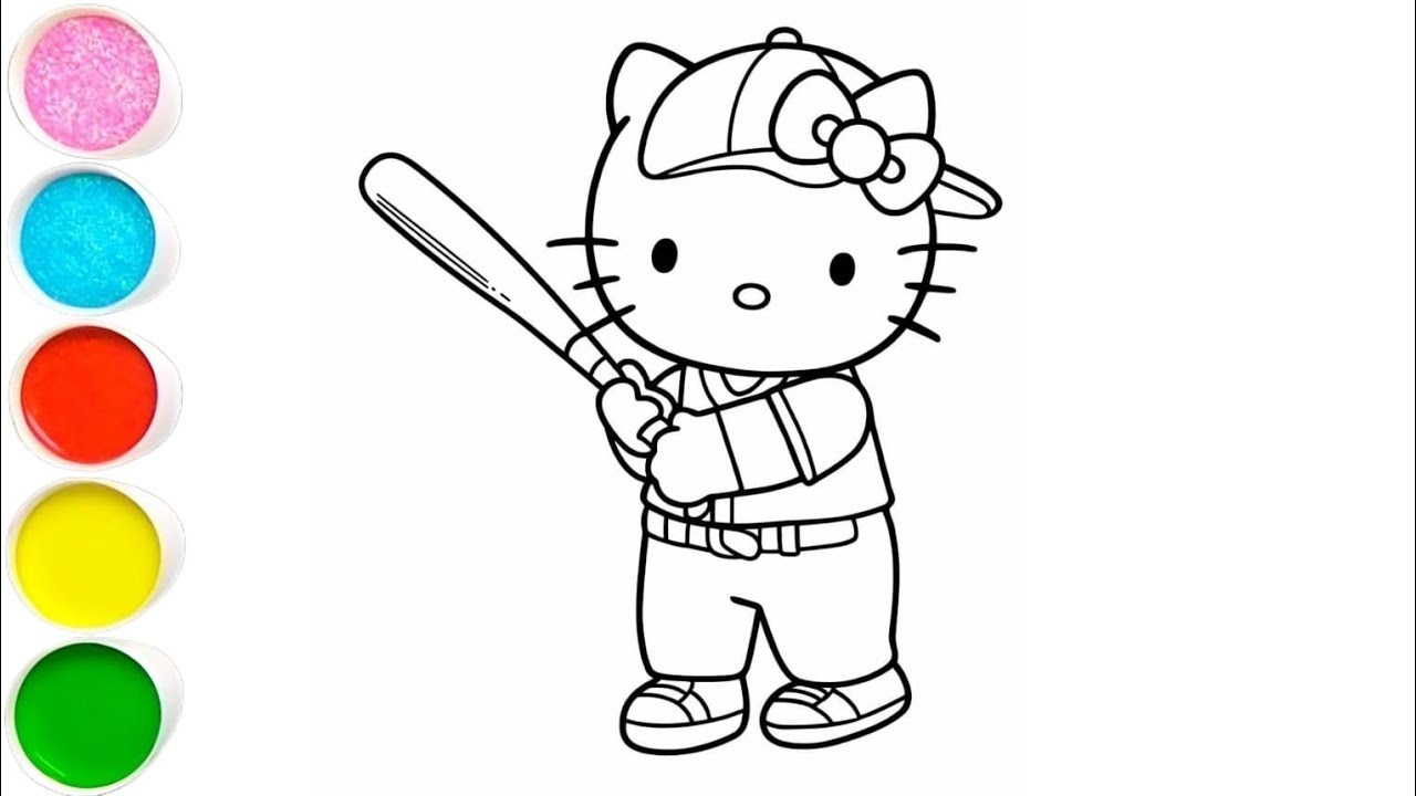 Hello kitty drawing painting and coloring for kids and toddler's 