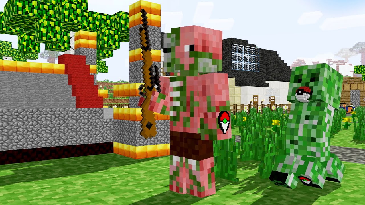 Monster School: Pokemon GO - Parachute - Brewing - Escape - Cooking - Minecraft Animation