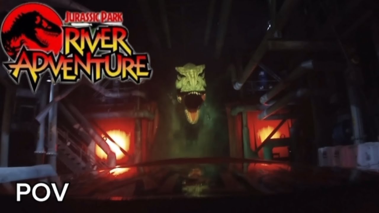 Jurassic Park River Adventure ride front row POV Universal Orlando