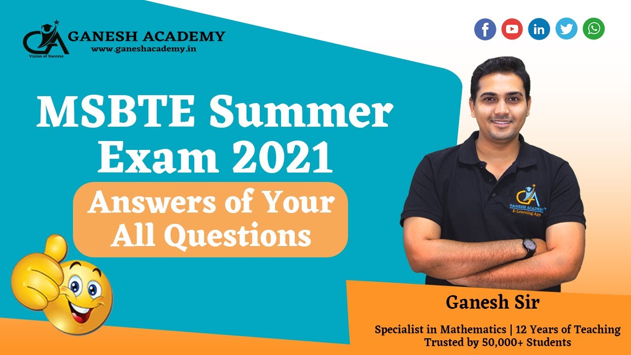 MSBTE Summer Exam 2021| By Ganesh Sir | Ganesh Academy