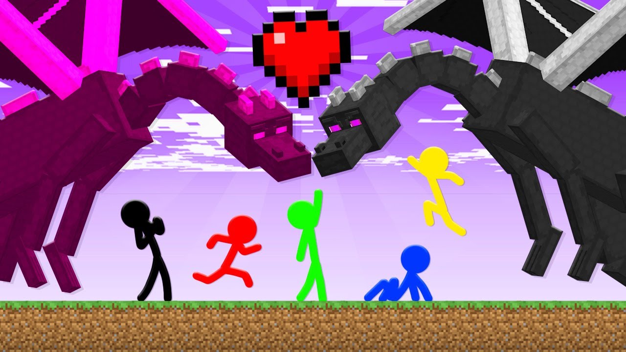 Stickman VS Minecraft: Dragon Love - AVM Shorts Animation