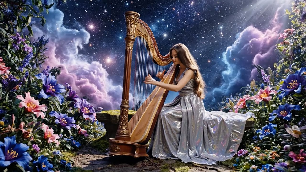 Moonlit Ancient Tree HARP Music 🌕 Magical Night Ambience for Deep Sleep, Relaxation & Dreaming