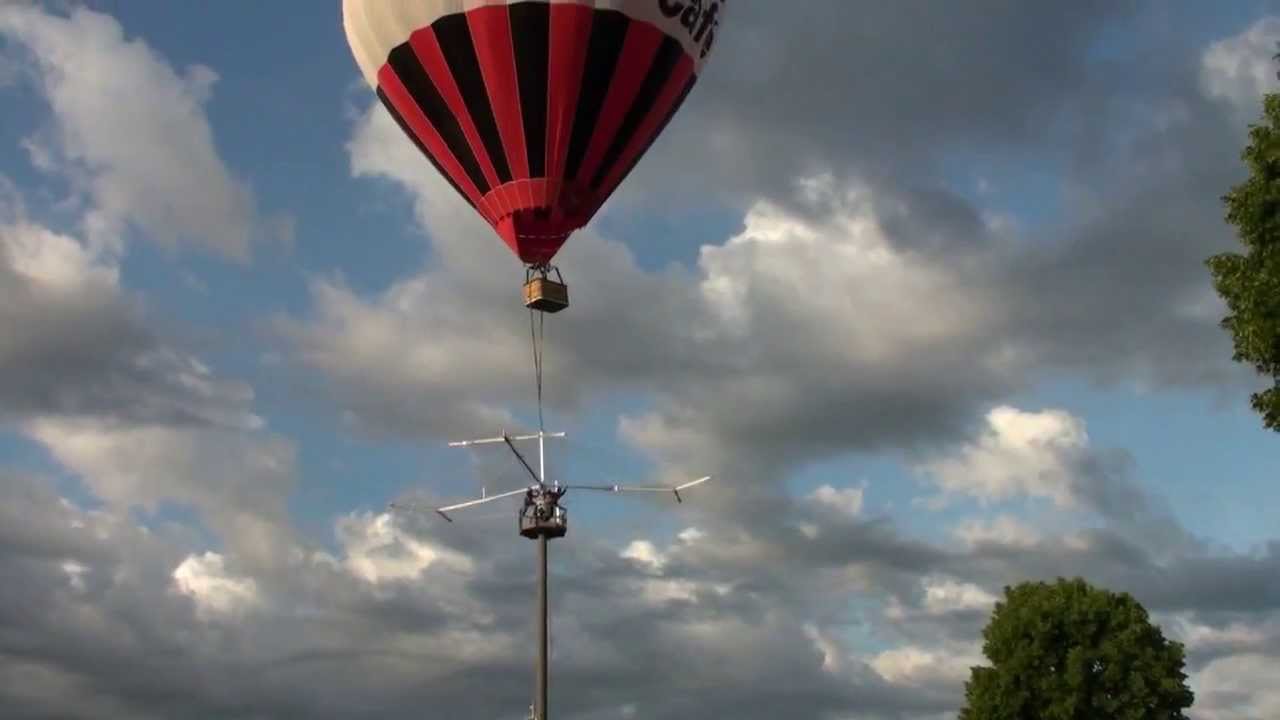 Montage Rohde & Schwarz Richtantenne HL451 mit Heissluftballon