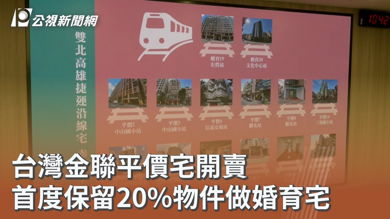 台灣金聯平價宅開賣 首度保留20%物件做婚育宅｜20260310 公視午間新聞