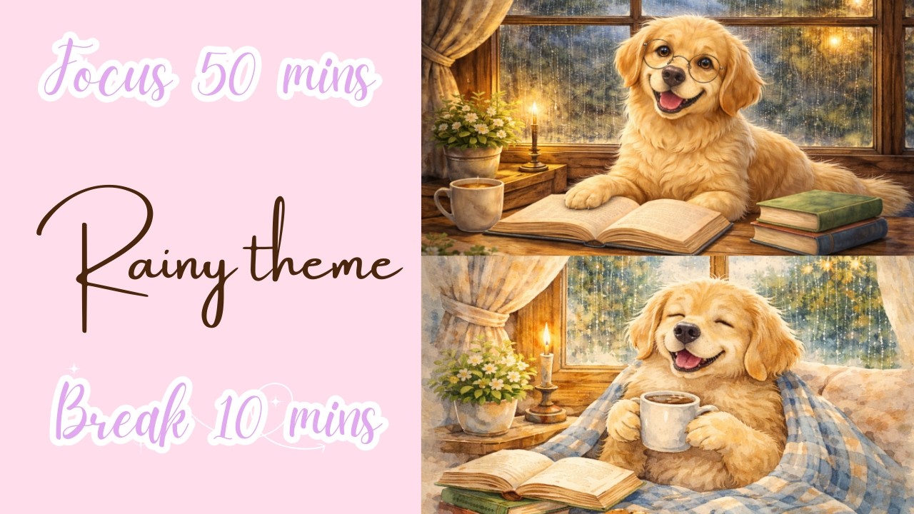 🌧️✨ 𝓡𝓪𝓲𝓷𝔂 50:10 𝓕𝓸𝓬𝓾𝓼 𝓢𝓮𝓼𝓼𝓲𝓸𝓷 | 𝓢𝓽𝓾𝓭𝔂 𝔀𝓲𝓽𝓱 𝓜𝓾𝓻𝓹𝓱𝔂 🐾📚