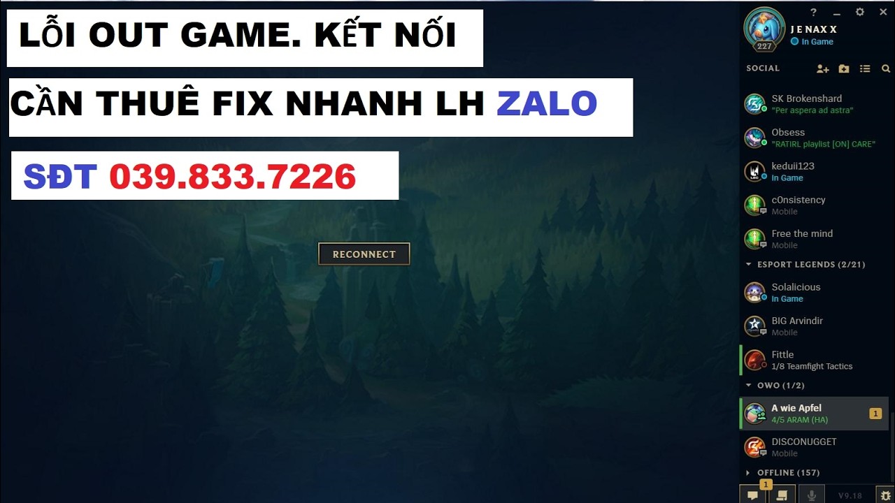 Lỗi Game Liên Minh Huyền Thoại Không Vào Được Game