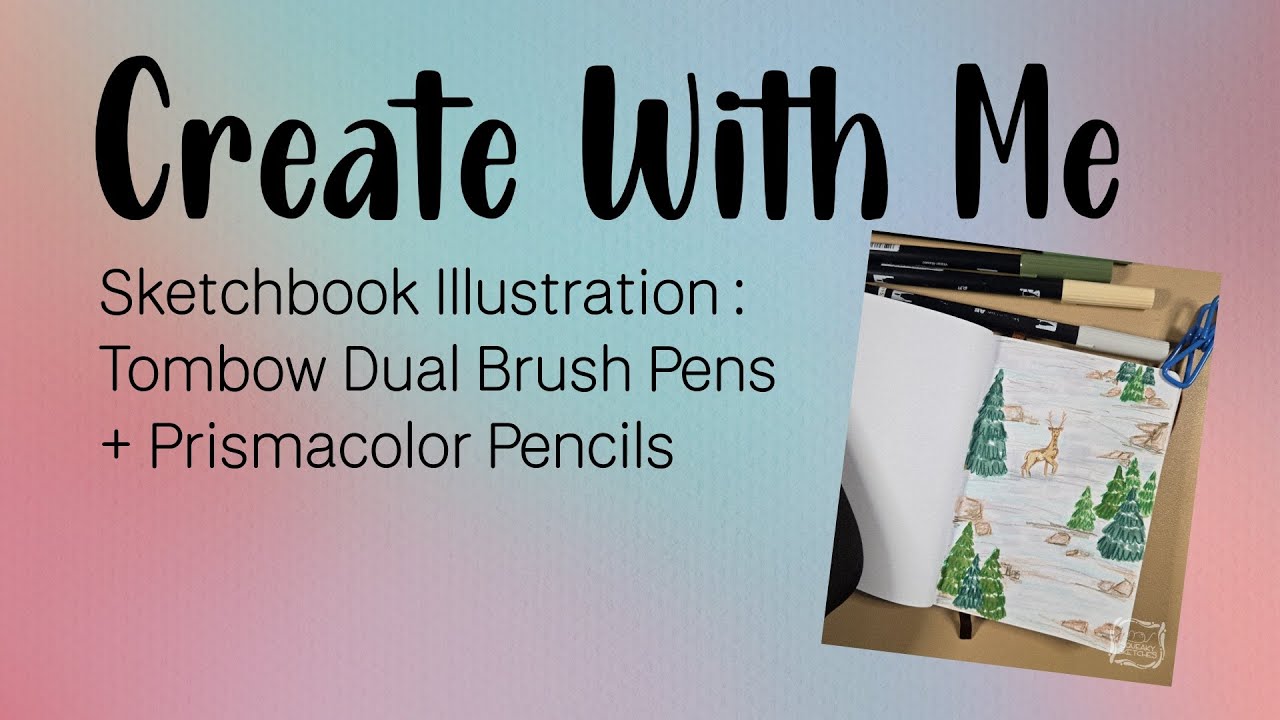 Create With Me ✍️ Sketchbook Illustration, Snowy Elk 🌲❄️
