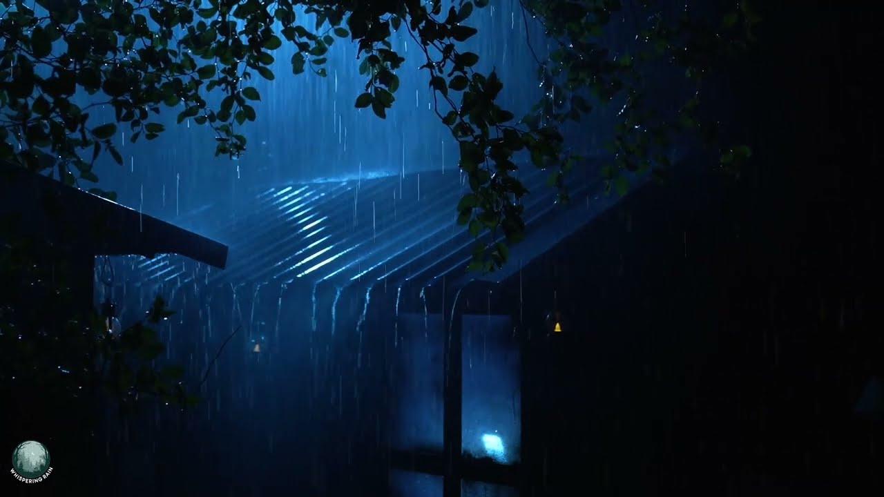 Cozy Indoor Ambience with Rain and Thunder on the Roof at Night