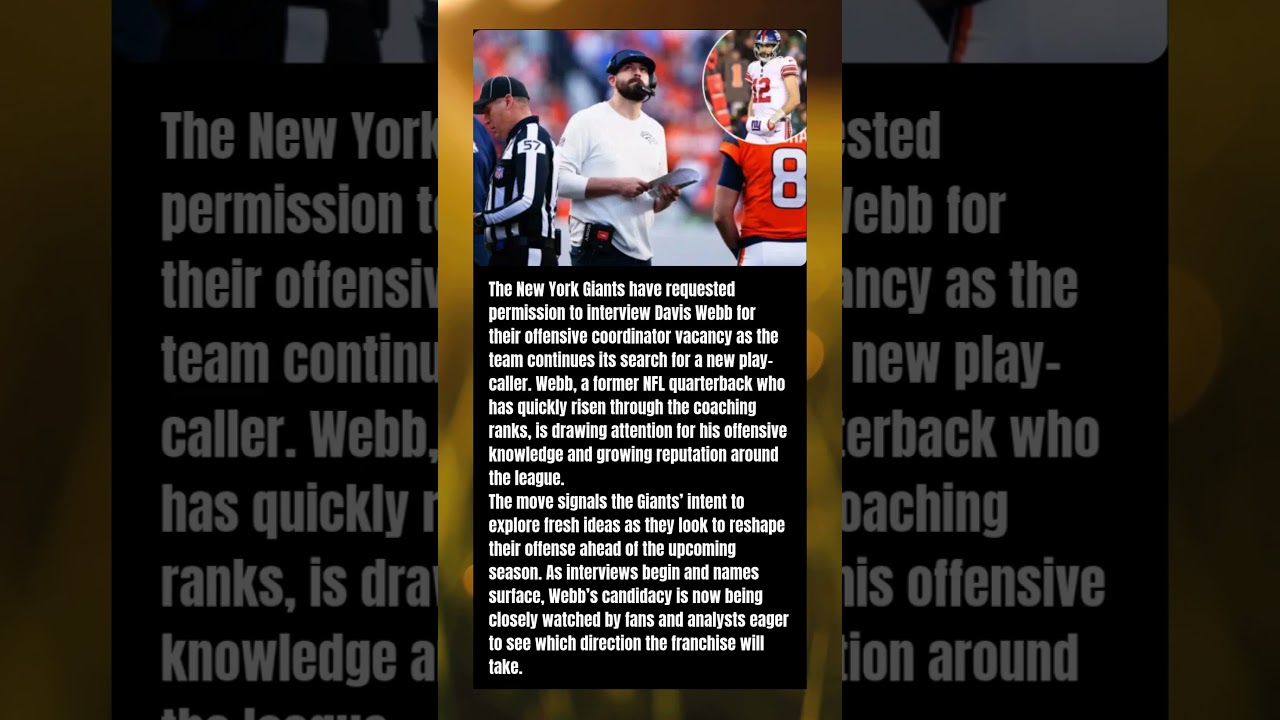 Giants request to interview Davis Webb for offensive coordinator vacancy