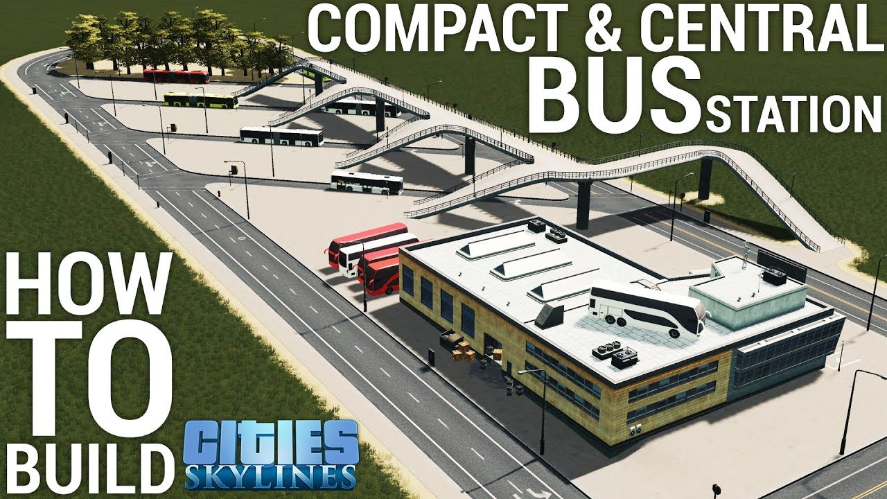 How to build a CENTRAL BUS STATION! (+Download) (no mods needed) [ENGLISH/GERMAN] | Cities: Skylines